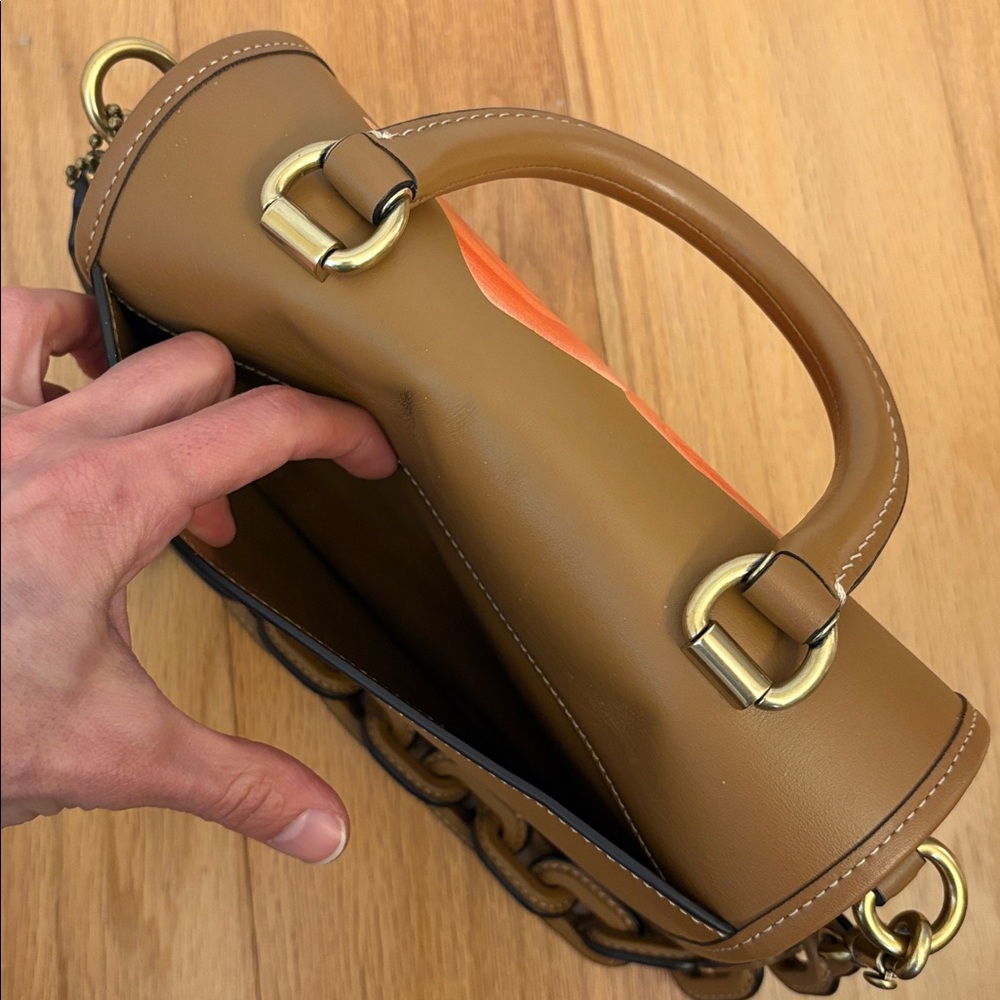 Coach x Tom Wesselmann Rogue Top Handle Glovetanned Leather Brass $895 Rare - Picture 13 of 17